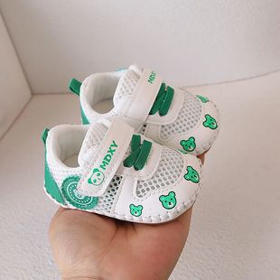 Baby Mesh Shoes 12-Year-Old Kidsren's Soft-Soled Toddler Shoes Infants and Young Kidsren Breathable Non-Slip 1 and a Half Year Old Small Leather Shoes