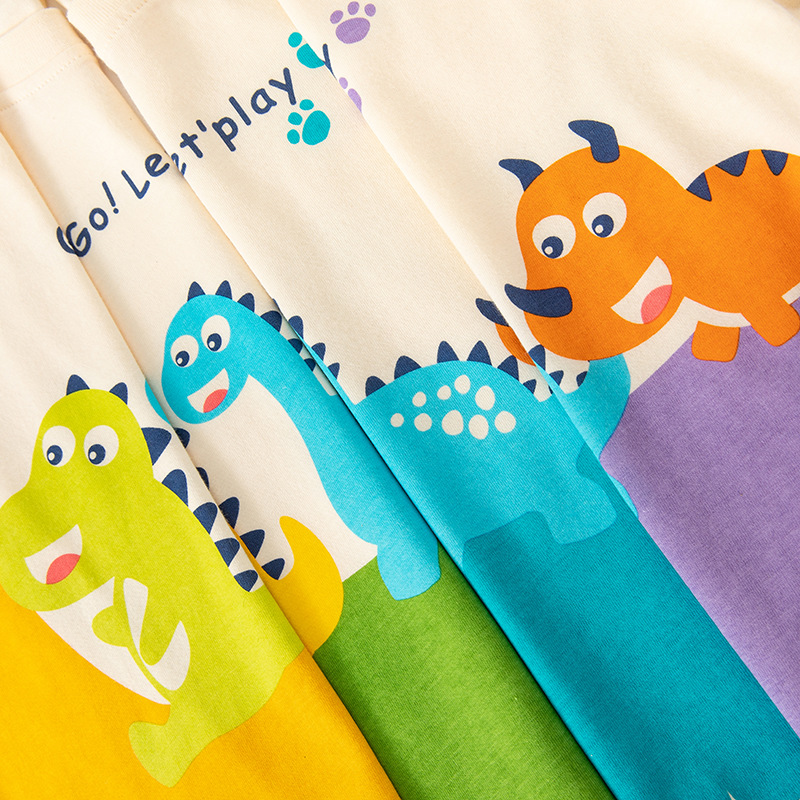 Betop ropa para niños transfronterizos camiseta de manga corta para niños dibujos animados dinosaurio verano nuevo niño ropa de bebé cabello de una pieza