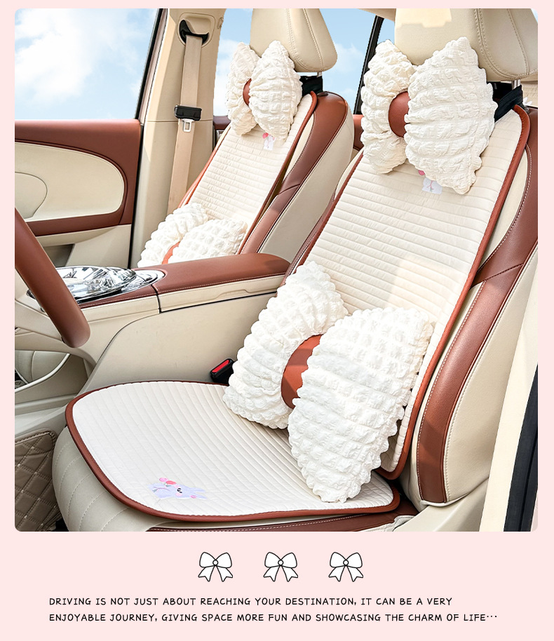 Four Seasons General Motors Seat Cushion Premium Carto Bear Rabbit Fabric Car Seat Cushion Girls Cute Car Seat Cushion
