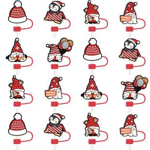 Christmas Straw Caps Dustproof Straw Stopper 10mm Neutral Reusable Party Decoration Straw Caps