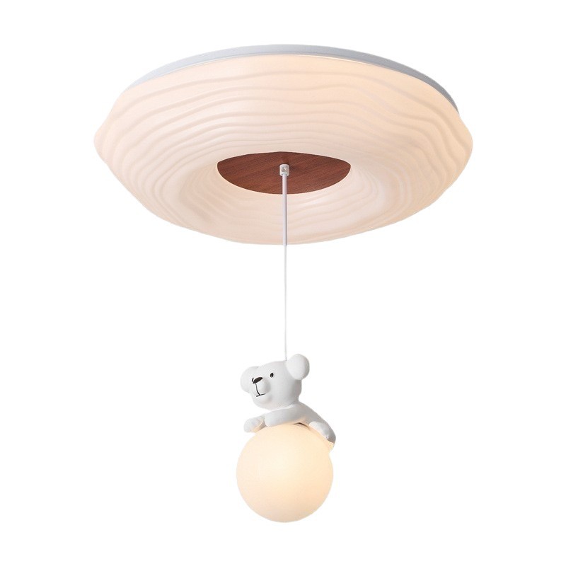 Lámpara de techo de la habitación de los niños, minimalista moderna 2025, nueva caricatura creativa, linda lámpara de dormitorio de oso, lámpara de habitación