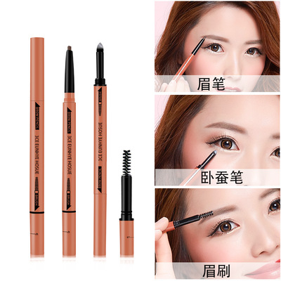 3CE Eunhye House 新品立体三合一卧蚕眉笔 带眉刷旋转自动眉笔|ru
