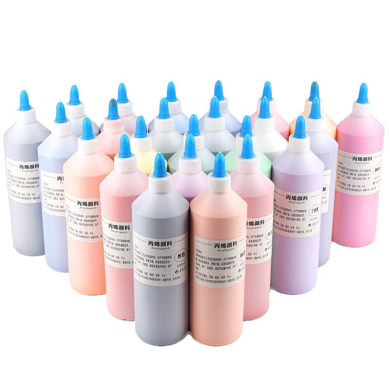 Acrylic pigment 24 colors 500ml large bottle children's graffiti DIY gypsum doll waterproof and non 