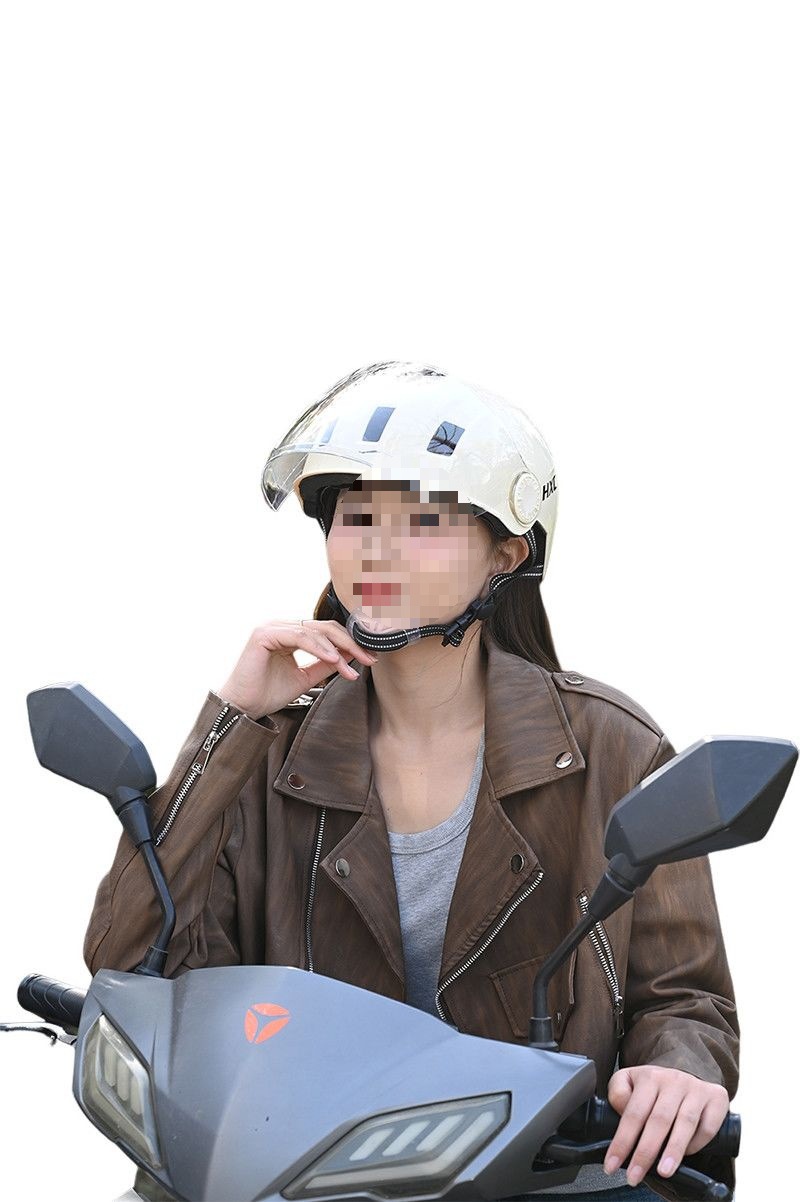 3C Certified Electric Motorcycle Helmet Cute Sunscreen UV Half Helmet