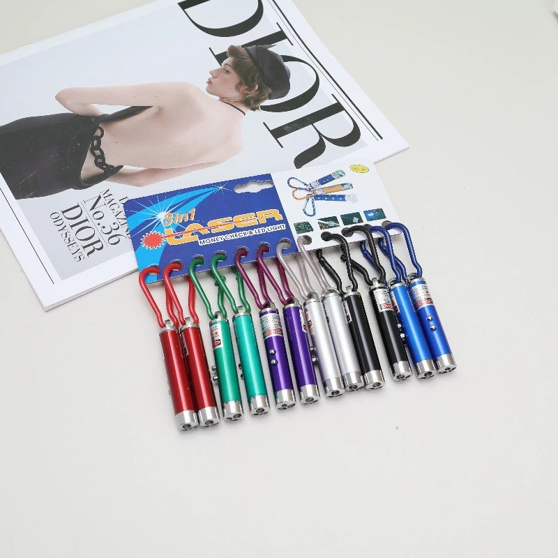 Пряжка для альпинизма маленький фонарик лазерный фонарик три в одном Ультрафиолетовый флуоресцентный детектор денег обнаружение агента светодиодное освещение