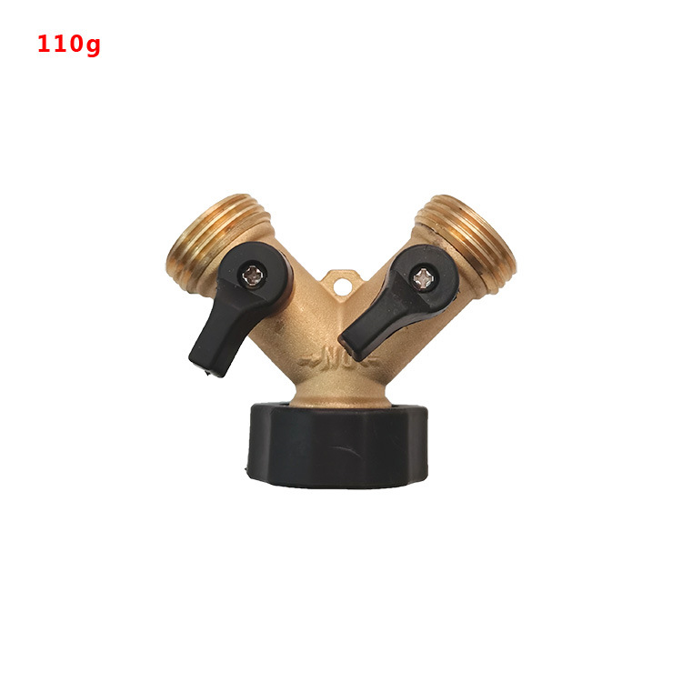 球阀水龙头三通连接器黄铜外螺纹分流器水一分二Y型双通水管配件