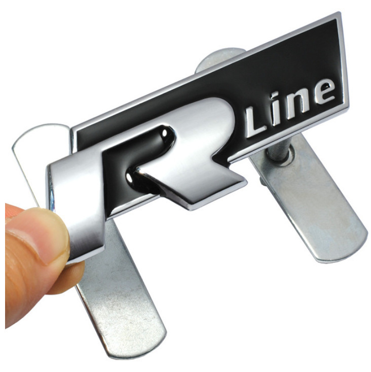 Rline车标中网 金属改装装饰标 R line金属中网标 金属改装中网标