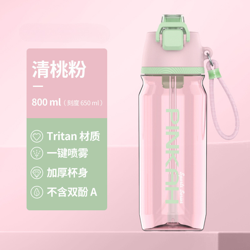 小比儿童喷雾水杯夏季男孩高颜值户外运动吸管水壶女喷水杯子无咔|undefined