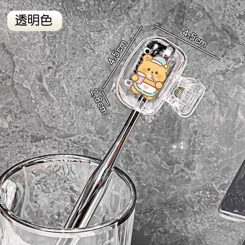 漫画電動歯ブラシヘッド保護カバー家庭用浴室歯ブラシ収納クリップかわいいポータブル旅行防塵歯ブラシカバー|undefined