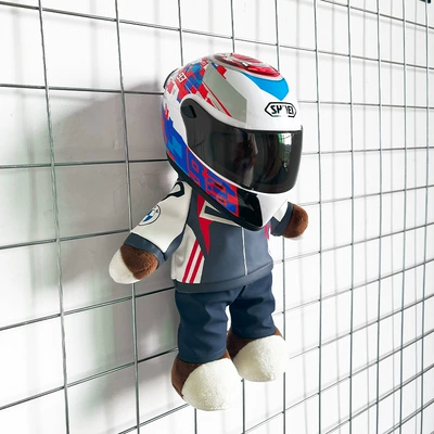 Machine Repair Motorcycle Tail — Motosiklet dəbilqələri - height-28cm-light-blue-flower-bearshoei-power-supply-upgraded-tail-wing