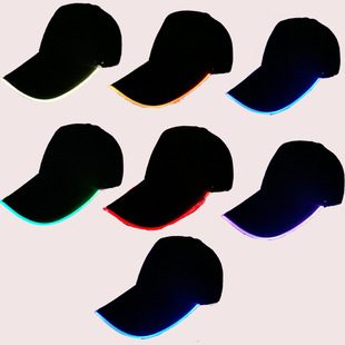 LED Colorful Luminous Hat Casual Sun Hat Sunshade Christmas Hat Optical Fiber Luminous Cap Halloween Gift