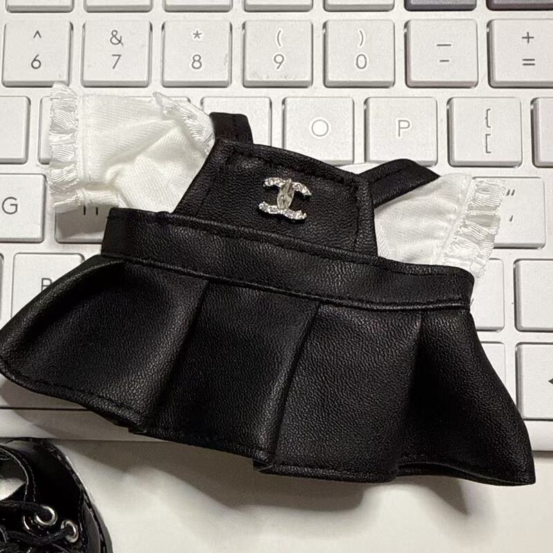 17cmlabubu娃衣拉布布衣服小香风一二三代潮牌闪钻香奶奶套装皮裙|undefined
