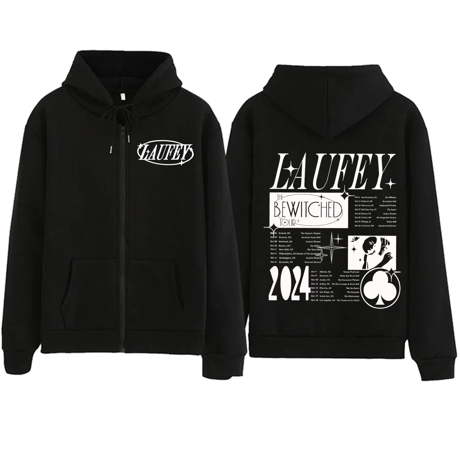 Laufey Tour 2024 Zipper Hoodie Harajuku Pullover Tops