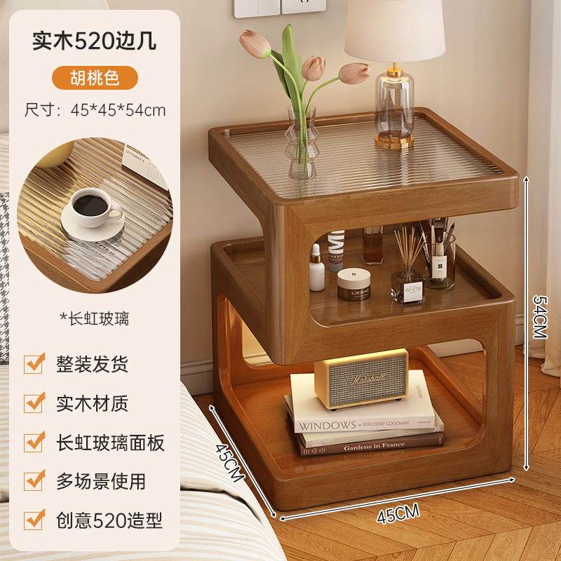 Sofá de lado gabinete simple meseta de té creativa con lámpara sala de estar estante doméstico mesa pequeña