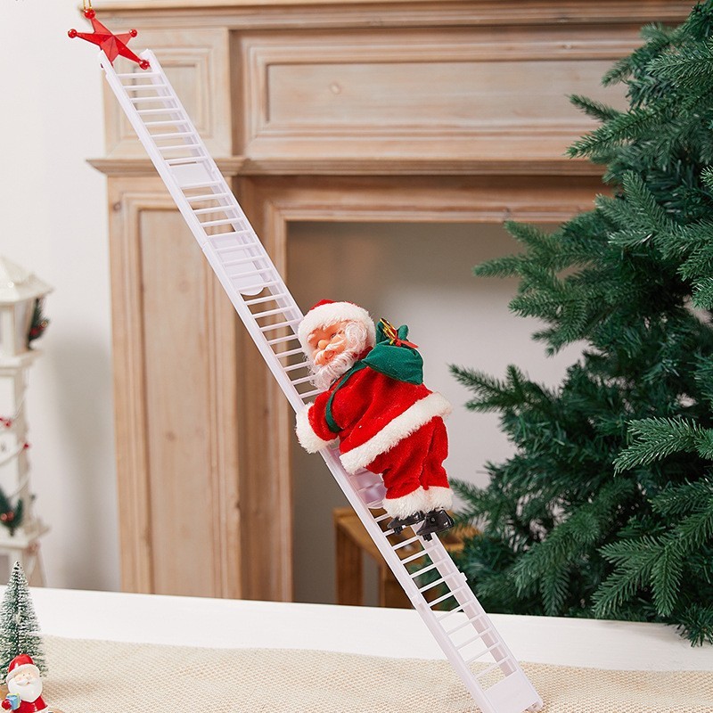 クリスマスデコレーション、吊り下げ飾り、子供のおもちゃ、ギフト、クロスボーダーサプライ、珠やロープを登るサンタクロース人形|undefined