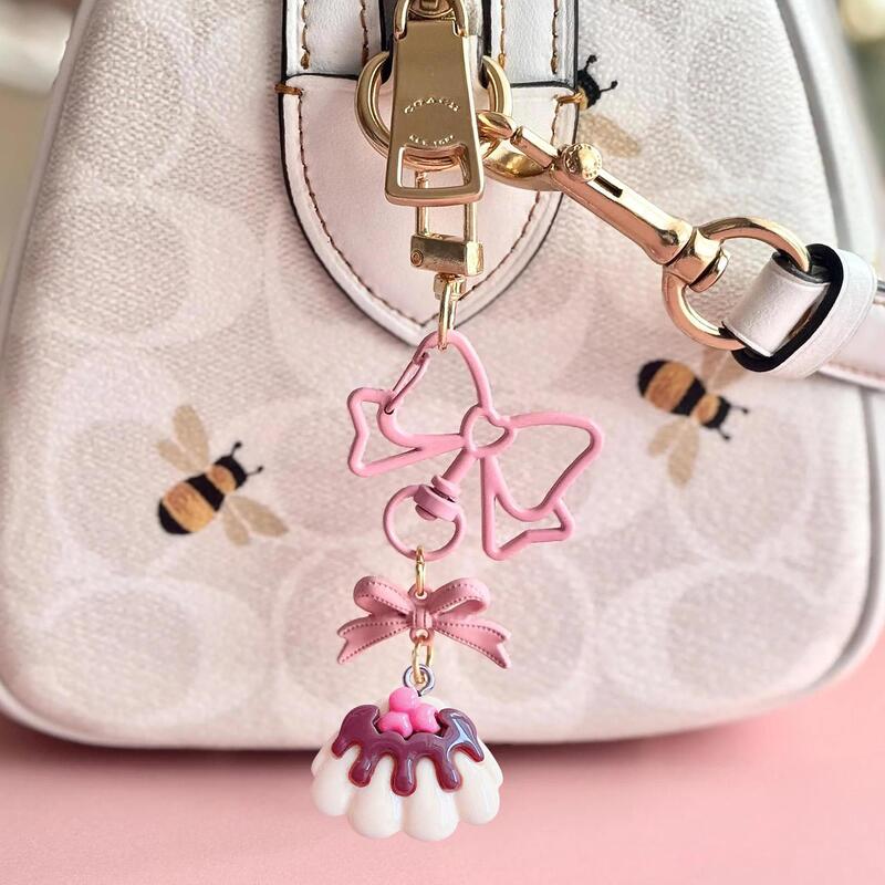 Bow Keychain Miss Baking Cake Nail Accessories Etsy Mobile Phone Case Pendant Creative Small Fresh