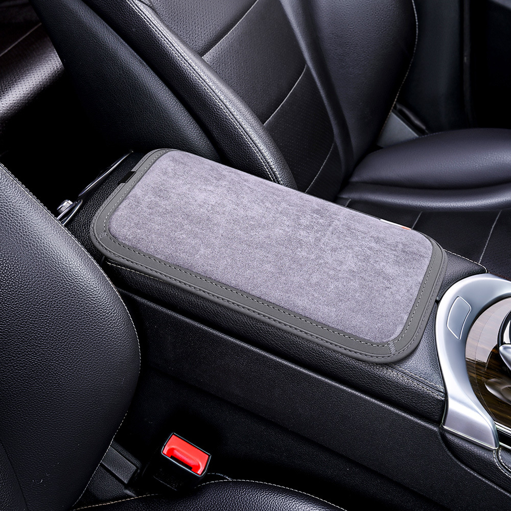 Car Armrest Pad Faux Leather Comfortable High Elastic Sponge Elbow Support