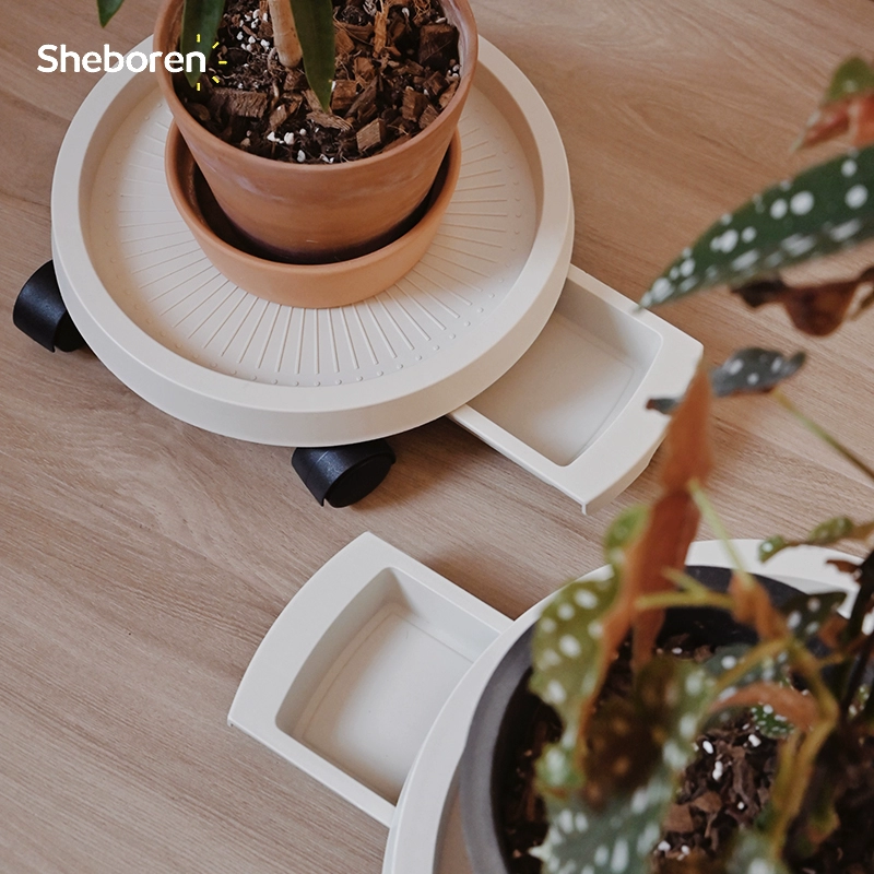 Поддон для мобильного цветочного горшка с тормозным универсальным колесом, поддон для воды, съемная пластиковая утолщенная основа для зеленых растений на колесах