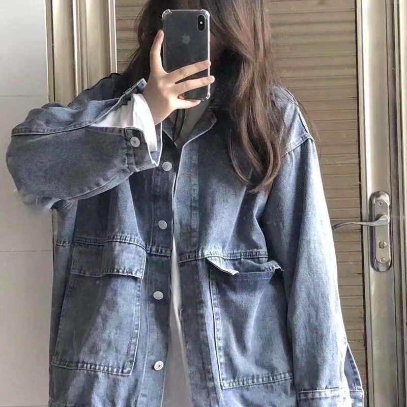 Japanese-Style Trendy Denim Jacket for Women, Korean Version, Loose Fit, Versatile, Hong Kong Style, Popular on Instagram, Cool and Stylish Workwear Jacket Japanese-Style Trendy Denim Jacket for Women, Korean Version, Loose Fit, Versatile, Hong Kong Style, Popular on Instagram, Cool and Stylish Workwear Jacket