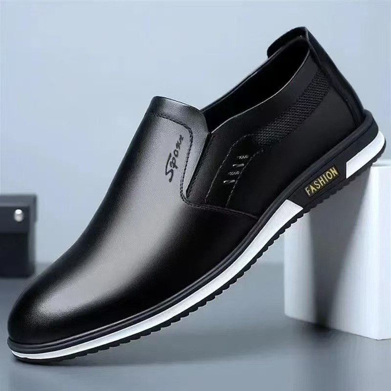 남성 슬립 온 신발 PU 표면 캐주얼 신발 2025 봄과 여름 패션 신발 남성 캐주얼 표면 매일 하이킹 가죽 신발