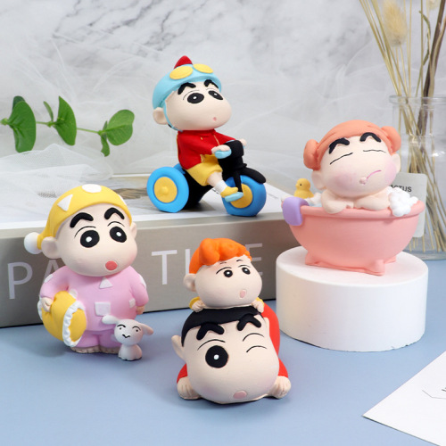 Cartoon 3D Wax Pen Shin-chan Silicone Mold Home Desk Ornament Decor Scented Plaster Handmade DIY Mold