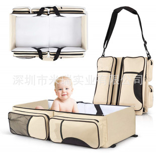 Factory New Three-in-one Travel Mommy Bag Multi-functional Large-capacity Foldableing Crib Mother and Baby Outing Bag