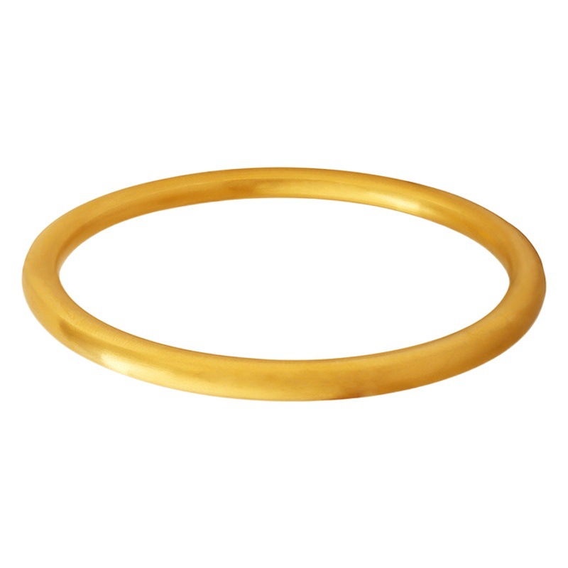 Japonés y coreano nicho geométrico retro círculo sólido esmerilado liso anillo pulsera popular joyería pareja pulsera de metal