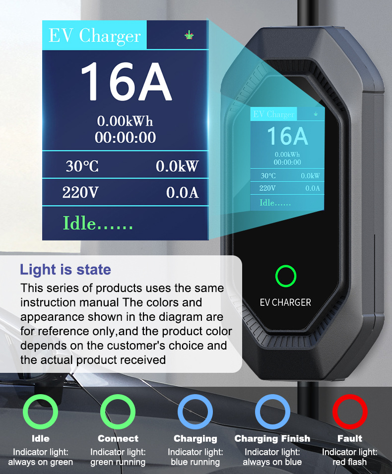 European standard TYPE2 charging station 7KW portable charging gun for Tesla and AITO new energy vehicles