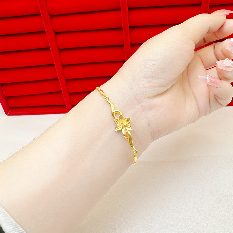 Vietnam arena oro flor pulsera ajustable temperamento femenino todo partido estilo antiguo patrimonio durante mucho tiempo no se desvanece en vivo suministro al por mayor