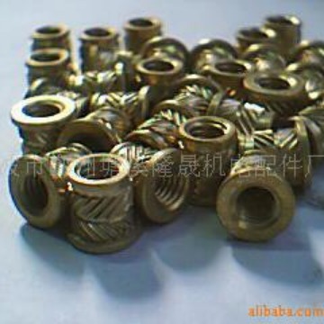 宁波电机配件厂家定 制塑胶滚花铜嵌件螺母
