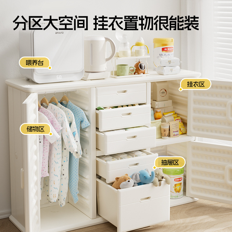 国境を越えた赤ちゃんの授乳テーブル収納キャビネットベビー用品収納ラック子供のおもちゃの収納ラックワードローブ収納|undefined