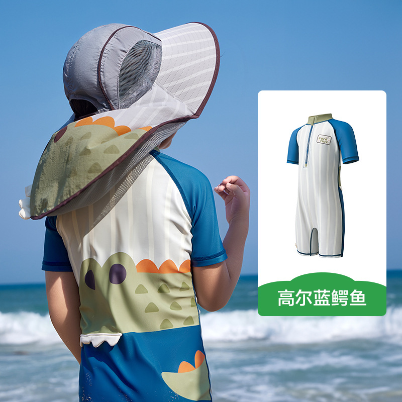 KK Tree Hilo original Traje de baño de una pieza para niños Protector solar para niñas Manga corta Antibacteriano Natación resistente al cloro Traje de baño para bebés Clase A