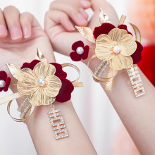 婚礼伴娘手腕花姐妹团新娘高级感手腕装饰婚礼丝带胸花喜庆用品