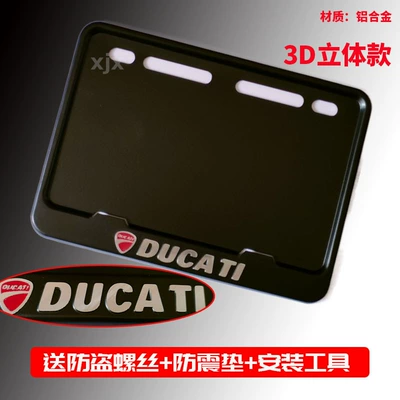 Motorcycle Scooter Universal License Plate, Nömrə qabı - three-dimensional-mark-ducati-free-screws-shock-proof-pad-installation-tools