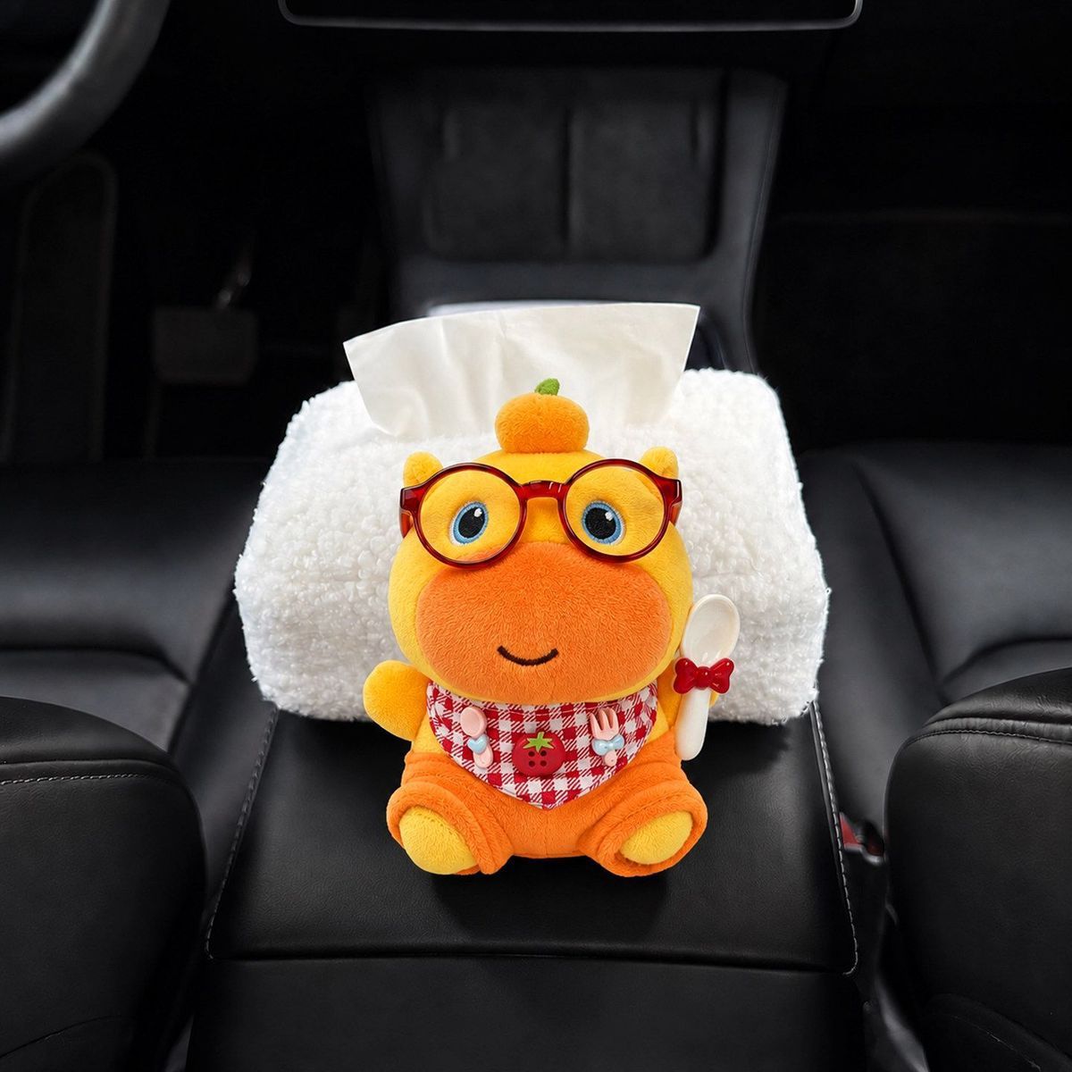 Lulu Car Tissue Box, Wool Lamb Fleece Tissue Box, Cute Capybara Lulu Tissue Box for Car, for Women