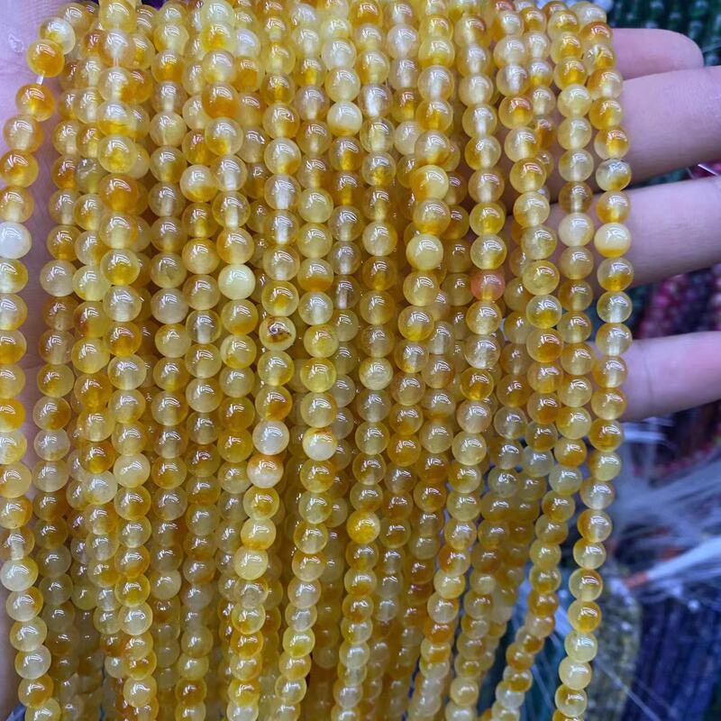 天然a級黄膠花玉髄玉髄散珠玉髄珠ブレスレット二色玉髄珠|undefined