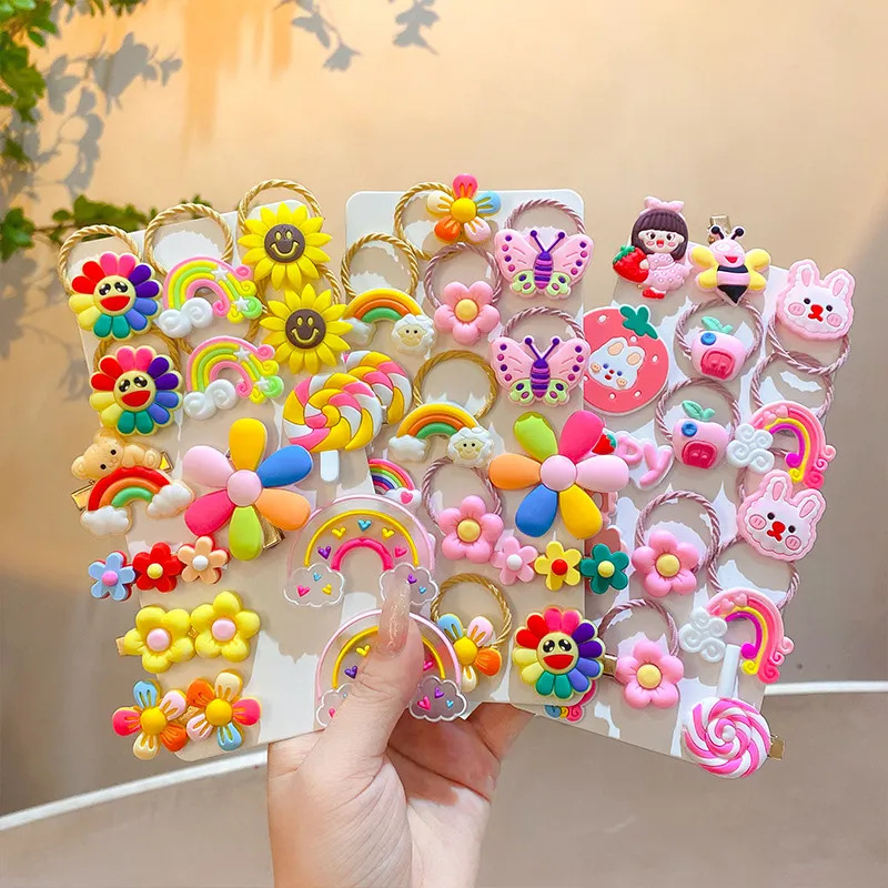 Accesorios para el cabello para niños traje de dibujos animados lindo lazo para el cabello banda de goma cuerda para el cabello horquilla lateral para niñas celebridad de Internet nuevo 2022