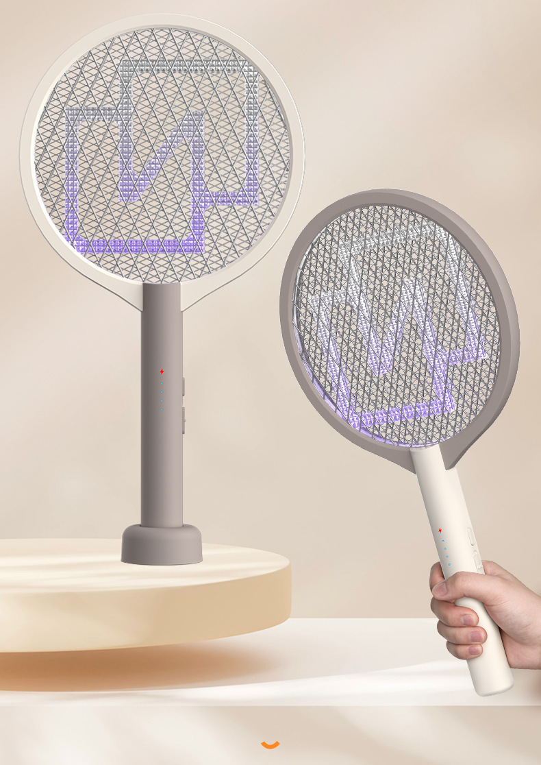 Cross-border new electric mosquito swatter rechargeable mosquito killer lamp household mosquito racket 2-in-1 automatic electric shock mosquito repellent wholesale