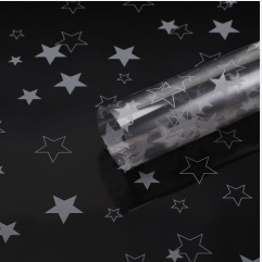 A prueba de polvo transparente flor papel de embalaje impresión arte celofán flor papel de embalaje plástico impermeable floristería ramo rollo de vidrio