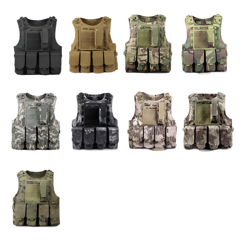 Tactical Vest 6094 Multifunctional Vest Camouflage Bulletproof Vest Cs Outdoor Real-Person Insert Plate Stab-Proof Clothing Camouflage Combat