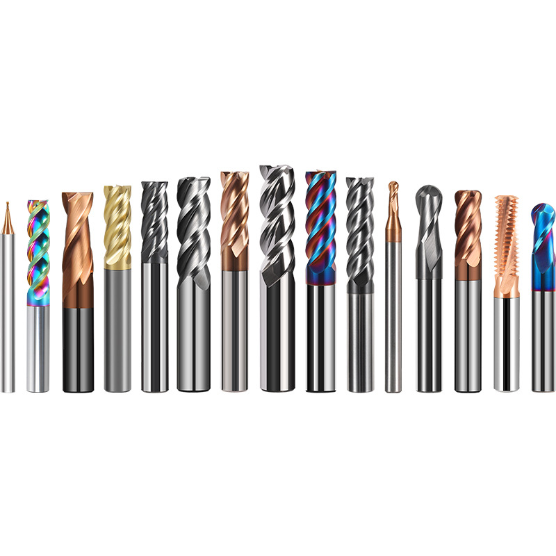 Cortador de fresado de aleación de acero de tungsteno duro de 4 cuchillas de 55 grados CNC recubrimiento de herramientas CNC parte inferior plana cortador de fresado de cuatro cuchillas suministro directo de fábrica