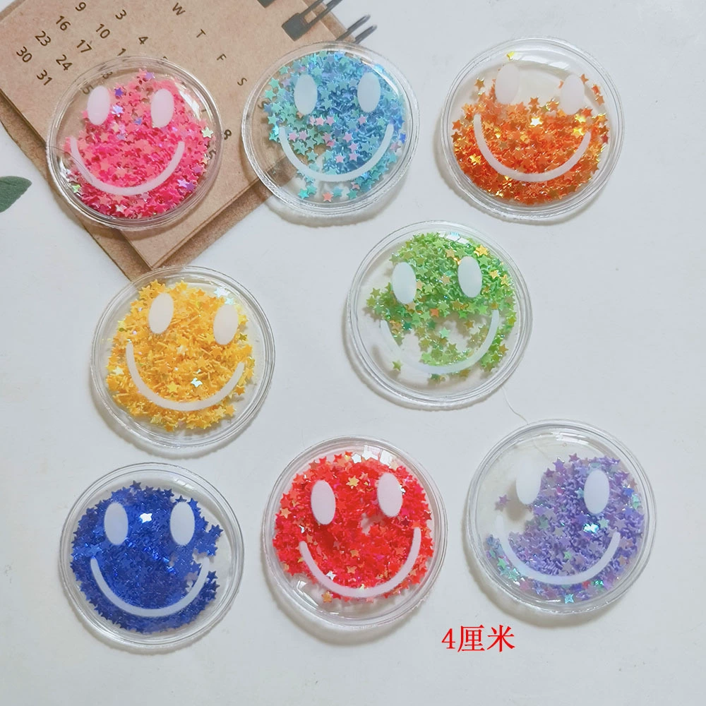 Quicksand смайлик соломенные аксессуары детские аксессуары для волос обувь и сумки ювелирные аксессуары прозрачные аксессуары из ПВХ с блестками Quicksand