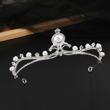 欧美新娘珍珠皇冠 亚马逊跨境结婚发箍饰品 女王结婚合金头饰发饰