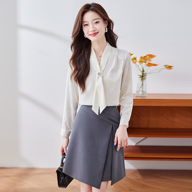 2024 new long sleeve shirt ladies inch shirt professional slim work clothes plus size formal 6626 wholesale
