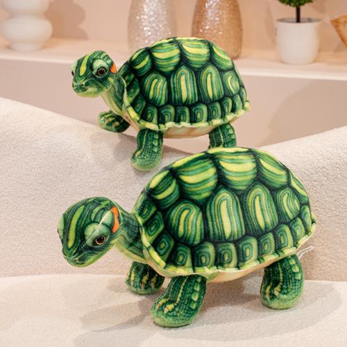 Cartoon simulation crawling animal turtle plush toy sea turtle Brazilian turtle doll children's comfort plush doll