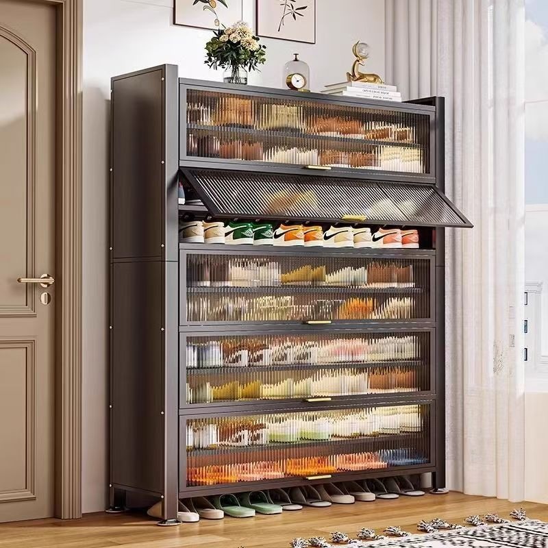 Shoe Cabinet Shoe Rack Household Door Steel Integrated Multi-Layer Dust-Proof Large-Capacity Indoor Entrance Storage Rack Storage Cabinet