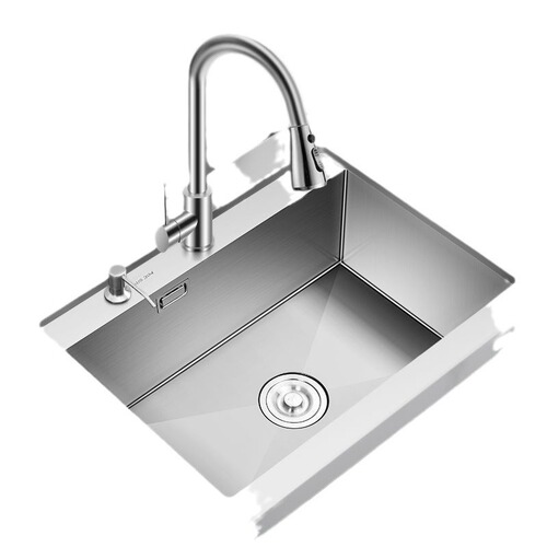 Stainless steel washbasin 304 water basin hand-polished single and double thickened household dishwashing and vegetable washing sink