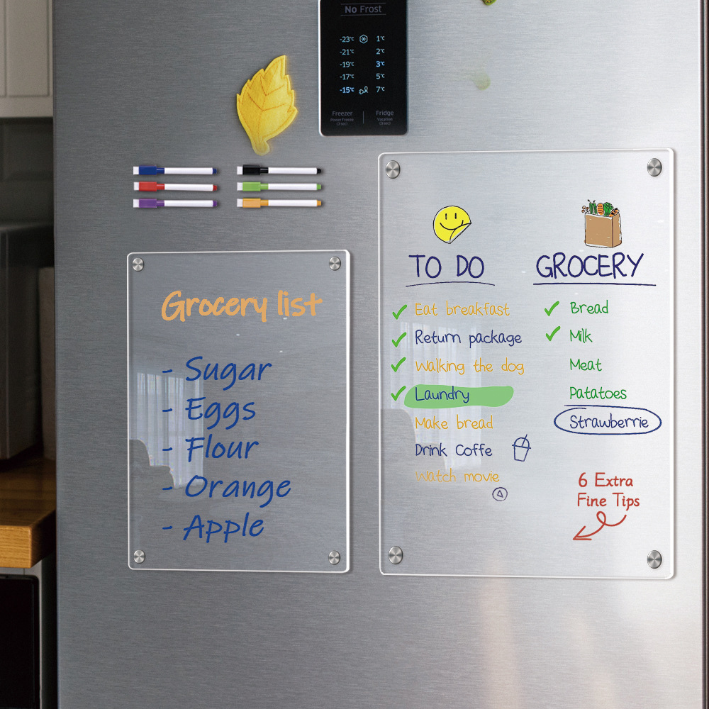 Tablero de mensajes magnético acrílico transfronterizo tablero de escritura de memo doméstico horario mensual pegatina refrigerador magnético