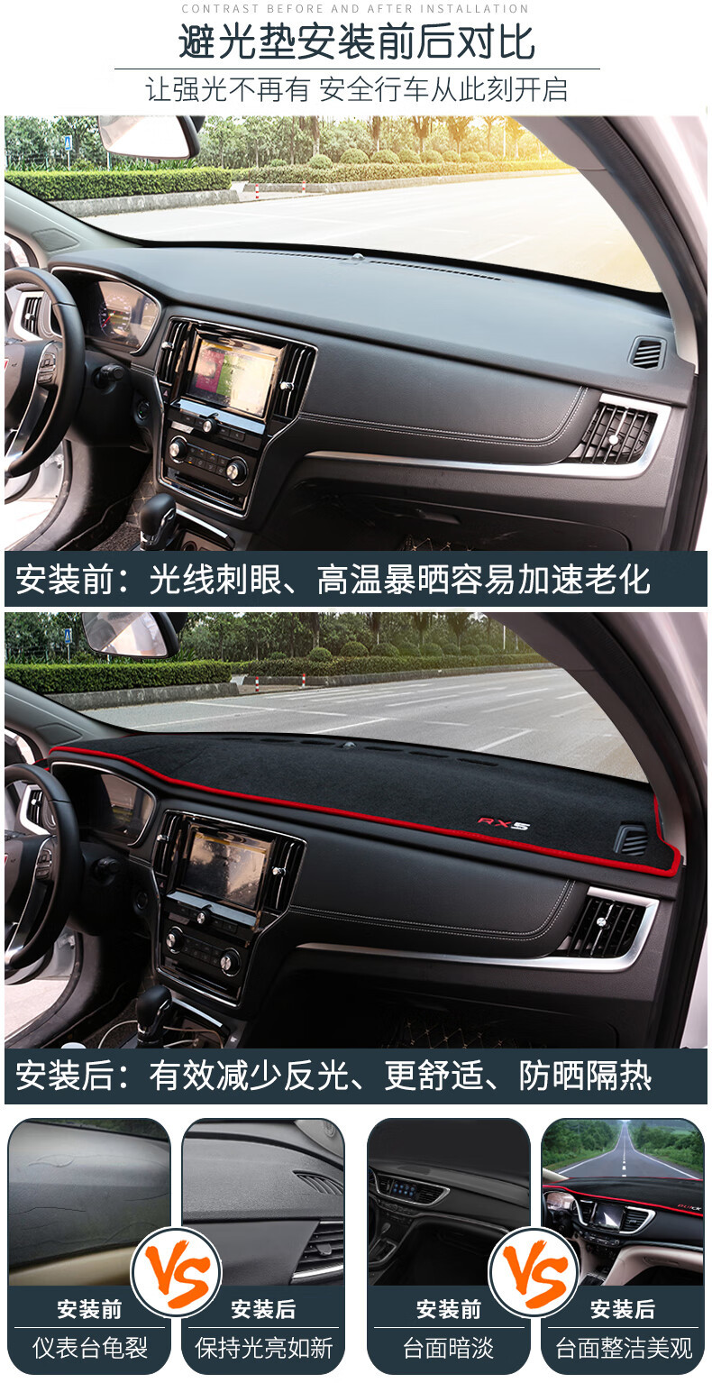 Guangqi Gs4 Car-Specific Dashboard Sunshade Mat, Modified Instrument Panel Sun Protection and Heat Insulation Mat, Decorative Accessories