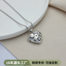 knn-1340跨境专供星月猫咪照片盒项链亚马逊独立站纪念册心形吊坠